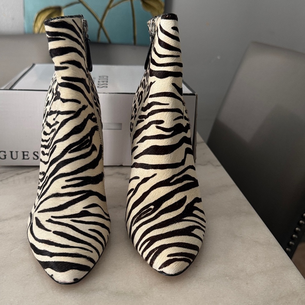 Guess Zebra Print Ankle Boots